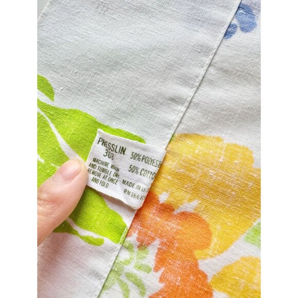 Vintage MARTEX Presslin 303 Floral Print Cotton Poly Muslin Full Flat Sheet Set - Picture 9 of 14